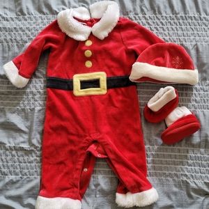 First Impressions Girls Boys 6-9 m Pajamas Red Santa Costume Holidays Christmas
